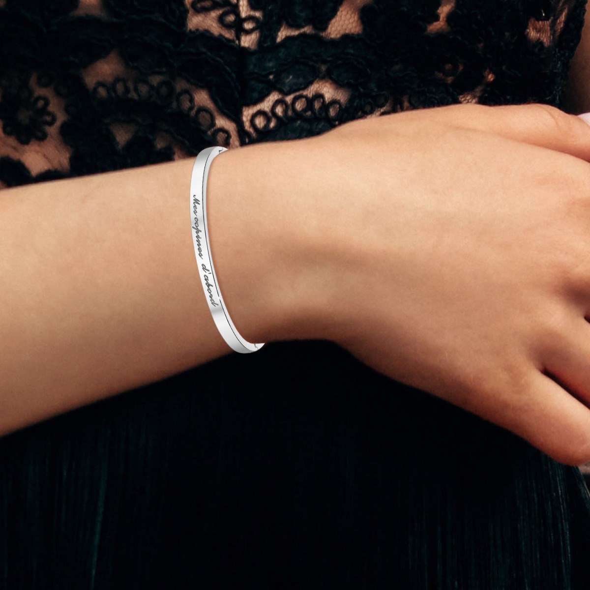 Mes copines d'abord - Bracelet SC Crystal en Acier Rhodié argenté - vue 2