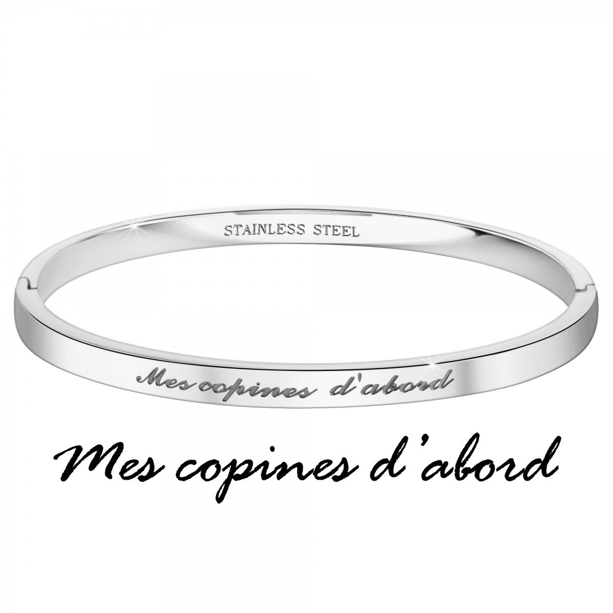 Mes copines d'abord - Bracelet SC Crystal en Acier Rhodié argenté - vue 3