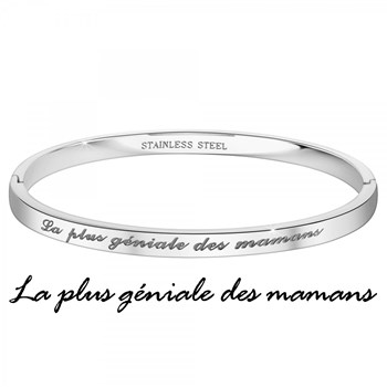 La plus géniale des mamans - Bracelet SC Crystal en Acier Rhodié argenté