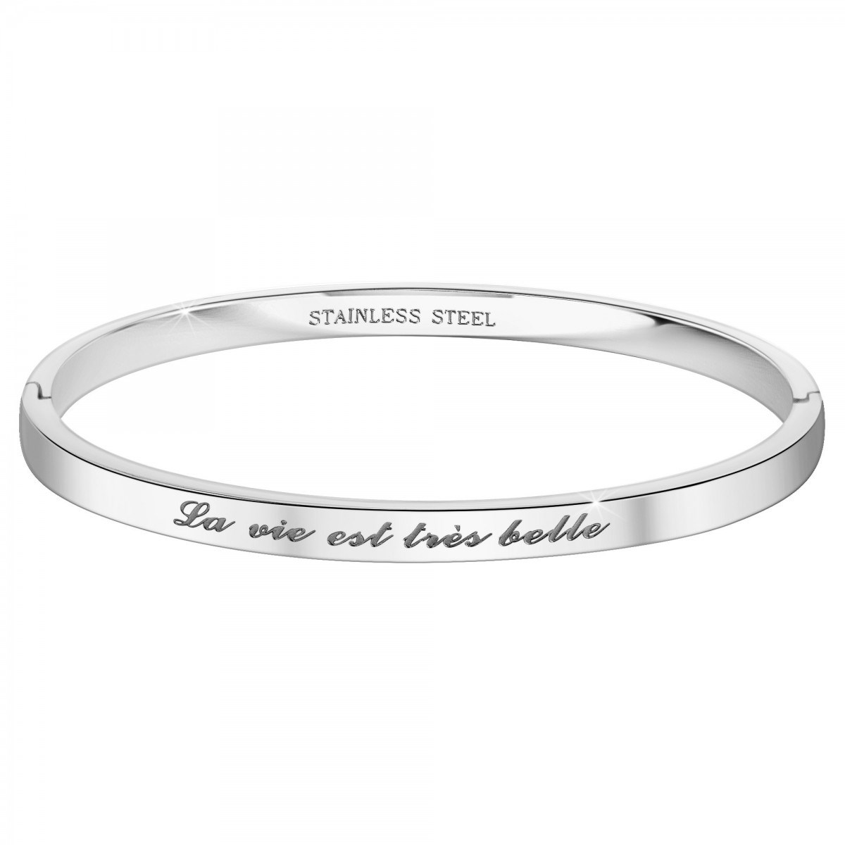 La vie est très belle - Bracelet SC Crystal en Acier Rhodié argenté