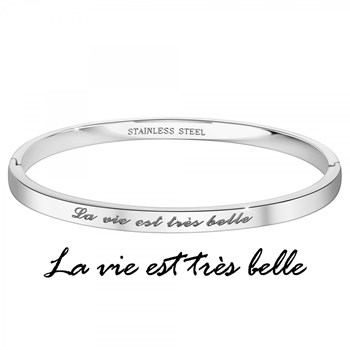 La vie est très belle - Bracelet SC Crystal en Acier Rhodié argenté