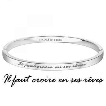 Il faut croire en ses rêves - SC Crystal bracelet in silver-plated Rhodium Steel