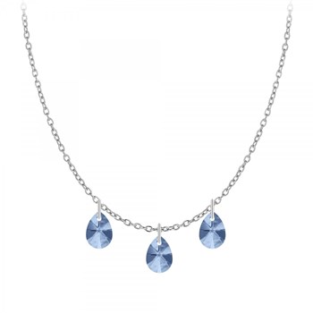 SC Crystal necklace in silver-plated rhodium-plated steel with sparkling crystals