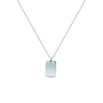 Pendentif Brillaxis plaque rectangulaire argent