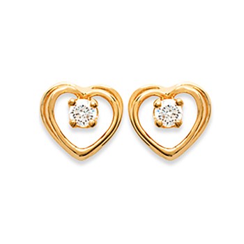 Boucles d'oreilles Brillaxis coeur avec pierres