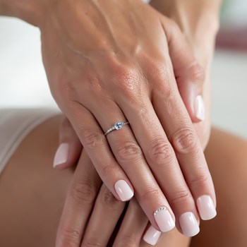 Bague Aigue-Marine et diamants sur Argent 925 1.176grs