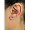 Boucles d'oreilles grimpantes contour de lobe serti d'oxyde de zirconium clos rond Plaqué OR 750 3 microns - vue V4