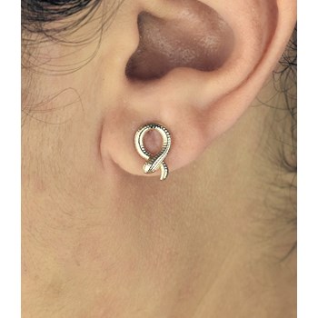 Boucles d'oreilles animal serpent enroulé Plaqué or 750 3 microns