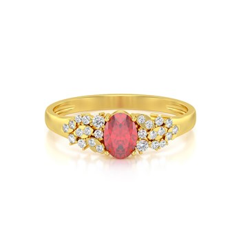 Bague ADEN Or 585 Jaune Rubis et diamants 2.934grs