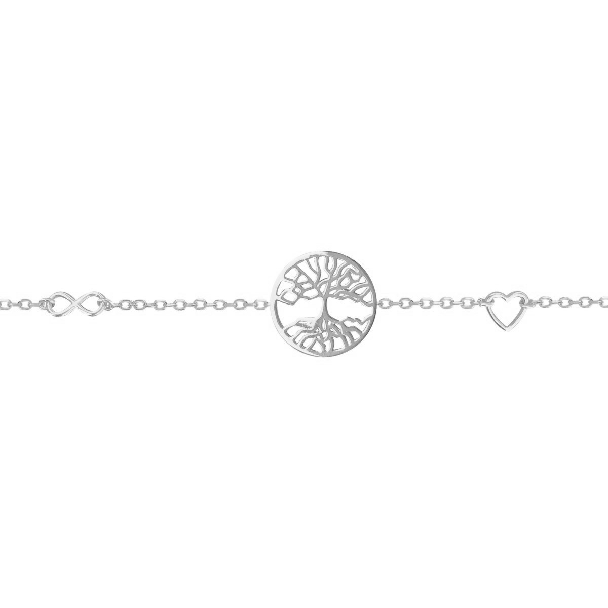 Bracelet en acier argenté Arbre de Vie