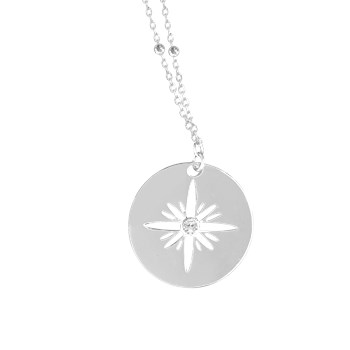 Collier en acier argenté