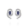 Boucles d'oreilles ADEN Saphir et Diamants sur Argent 925 2.6grs - vue V1