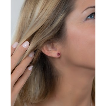 Boucles d'oreilles rubis ovale en argent 925 : élégantes et raffinées | Aden Boutique
