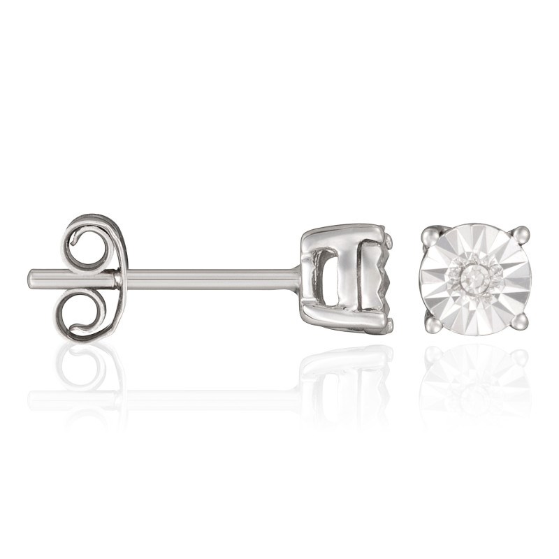 Boucles d'oreilles 'Paris Brillant' Or blanc et Diamant