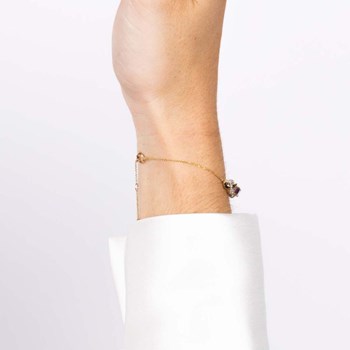 Bracelet chaine Or Jaune 'Launceston' Diamants 0,42 carat et Améthyste 2,8 carat