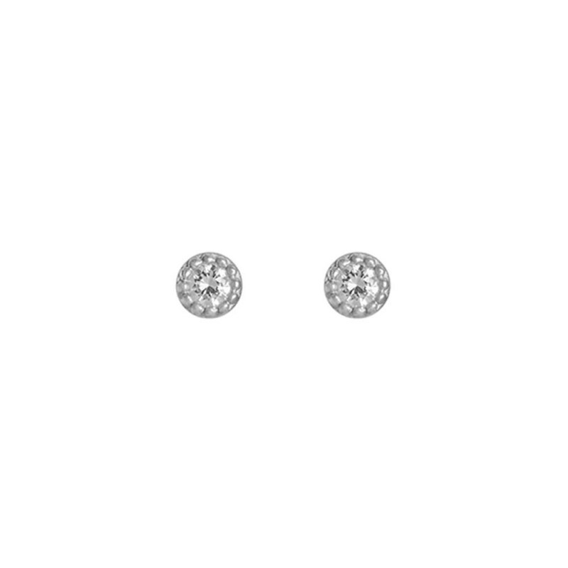 Boucles d'oreilles 'Petits Ronds' Or blanc