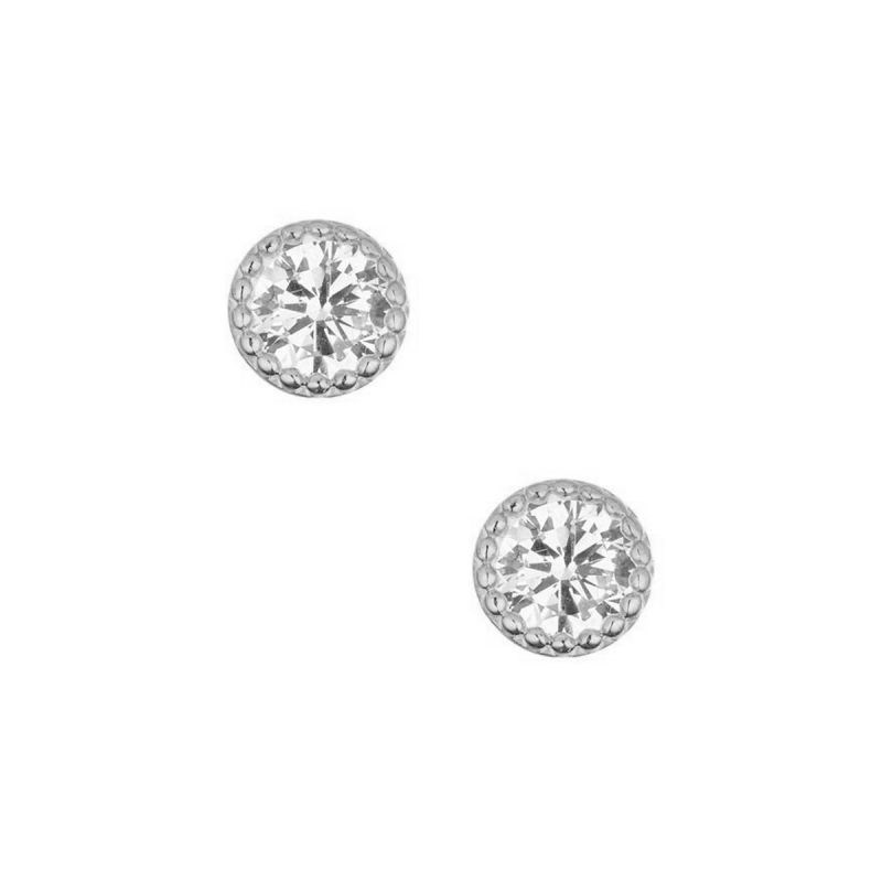 Boucles d'oreilles 'Petits Ronds' Or blanc - vue 4