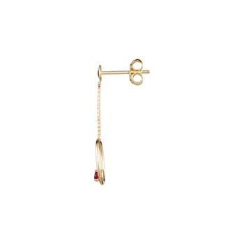 Boucles d'oreilles Or Jaune 375 et Rubis 'Cerceaux de rubis '