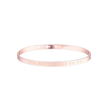 'UNE MAÎTRESSE EN OR' bracelet jonc rosé à message