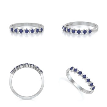 Bague ADEN Or 585 Blanc Saphir et diamants 1.7grs