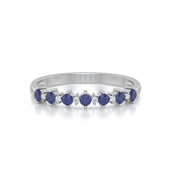Bague ADEN Or 585 Blanc Saphir et diamants 1.7grs