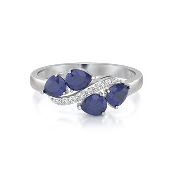 Bague ADEN ADEN Or 585 585 Blanc Saphir et diamants 2.414grs