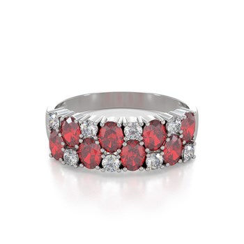 Bague ADEN Rubis et diamants sur Argent 925 2.524grs