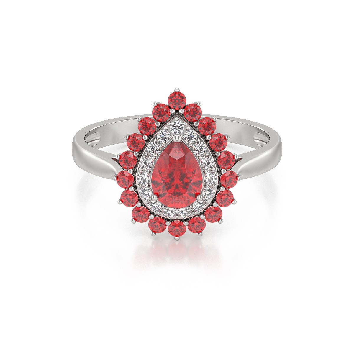 Bague ADEN Rubis et diamants sur Argent 925 3.15grs - vue 3