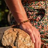 Bracelet Facelia en pierres naturelles Oeil de tigre et cuir véritable - vue V2
