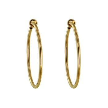 Boucles d'Oreilles Plaqué Or Créoles Pour Oreilles Non Percées 3cm