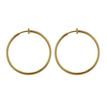 Boucles d'Oreilles Plaqué Or Créoles Pour Oreilles Non Percées 3cm