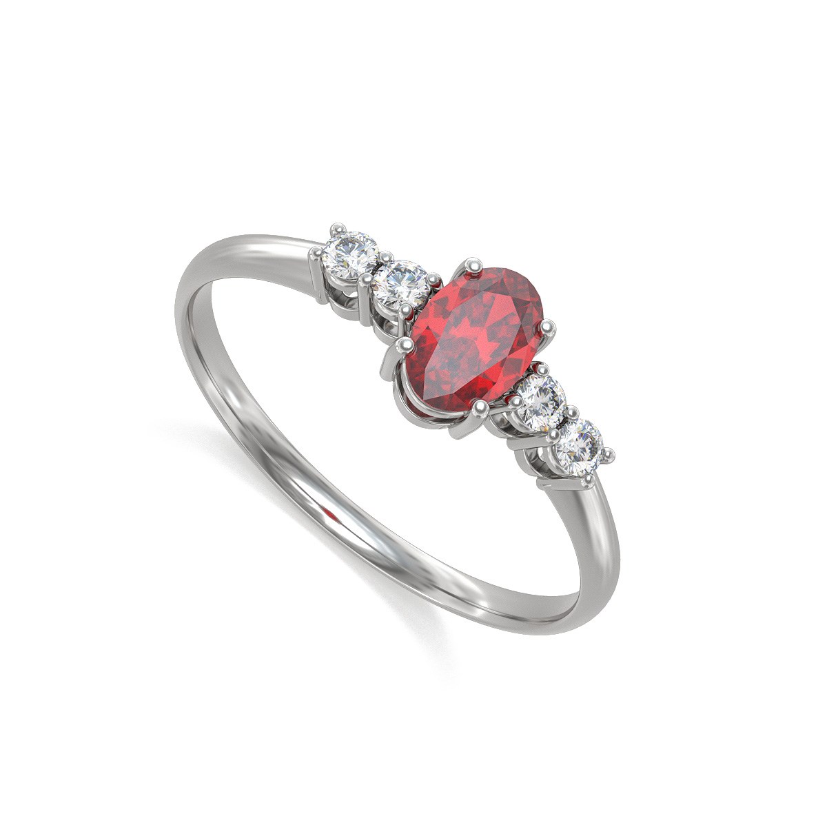 Bague ADEN Rubis et diamants sur Argent 925 1.6grs