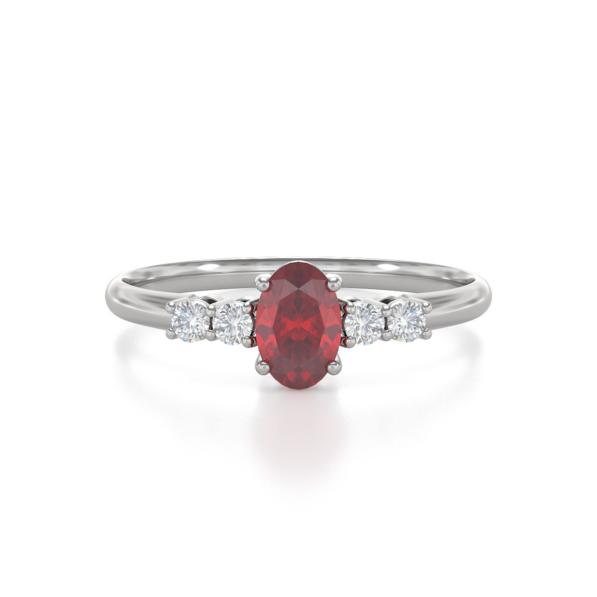 Bague ADEN Rubis et diamants sur Argent 925 1.6grs - vue 2