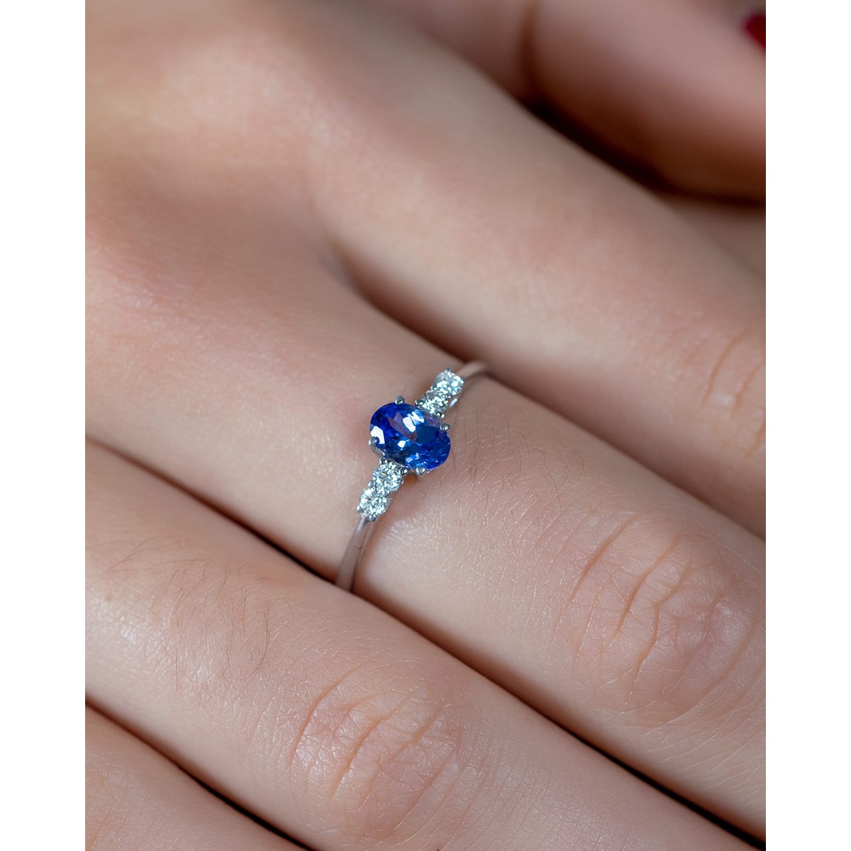 Bague ADEN Tanzanite et diamants sur Argent 925 1.6grs - vue 4