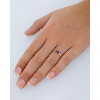Bague ADEN Or 585 Jaune Tanzanite et diamants 1.176grs