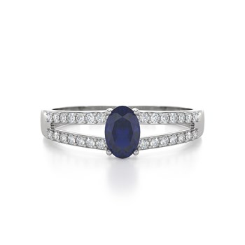 Bague ADEN Or 585 Blanc Saphir et diamants 2.102grs