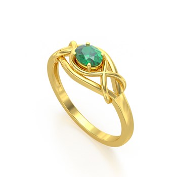 Bague ADEN Or 585 Jaune Emeraude 1.870grs