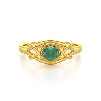 Bague ADEN Or 585 Jaune Emeraude 1.870grs
