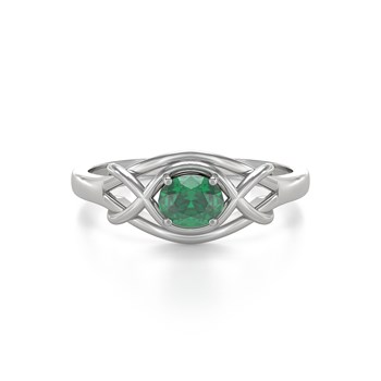 Bague ADEN Or 585 Blanc Emeraude 1.870grs