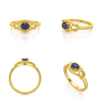 Bague ADEN Or 585 Jaune Saphir 1.870grs