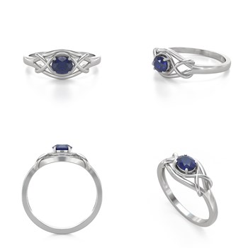 Bague ADEN Or 585 Blanc Saphir 1.870grs