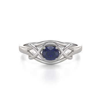 Bague ADEN Or 585 Blanc Saphir 1.870grs
