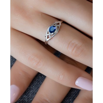 Bague ADEN Or 585 Blanc Saphir 1.870grs