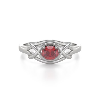 Bague ADEN Or 585 Blanc Rubis 1.870grs