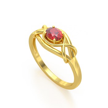Bague ADEN Or 585 Jaune Rubis 1.870grs