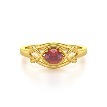 Bague ADEN Or 585 Jaune Rubis 1.870grs
