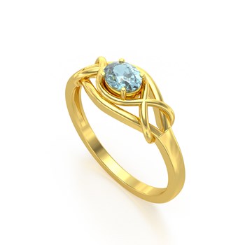 Bague ADEN Or 585 Jaune Aigue-Marine 1.870grs