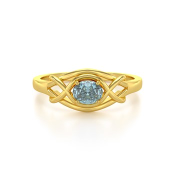 Bague ADEN Or 585 Jaune Aigue-Marine 1.870grs