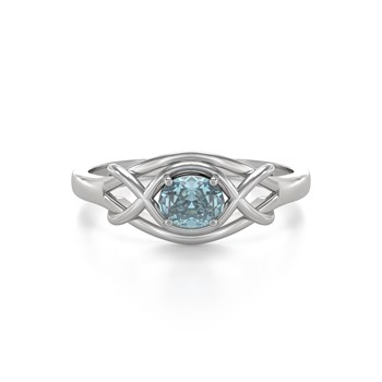Bague ADEN Or 585 Blanc Aigue-Marine 1.870grs