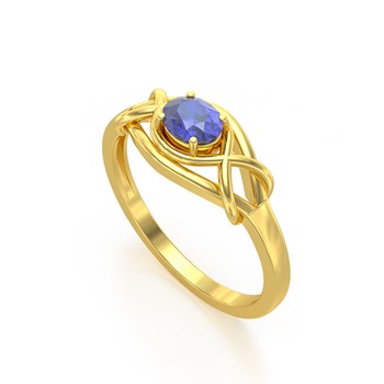 Bague ADEN Or 585 Jaune Tanzanite 1.870grs